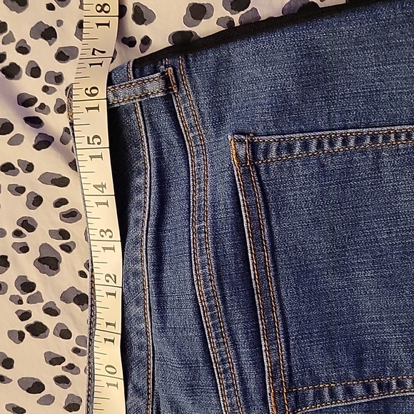 Torrid denim raw hem skirt with vertical side stripes - Picture 5 of 6